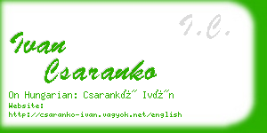 ivan csaranko business card